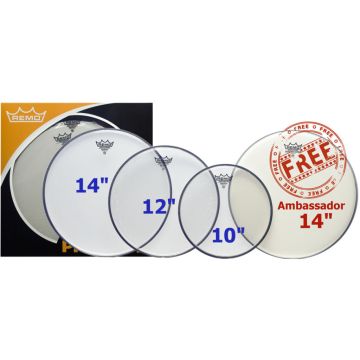  Remo Propack Emperor Cl. 10/12/14 + Free 14" Amb. Co. 