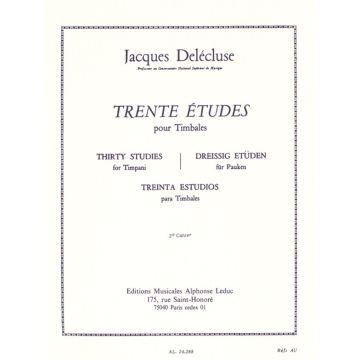 30 Etudes Cahier 2 pour Timbales